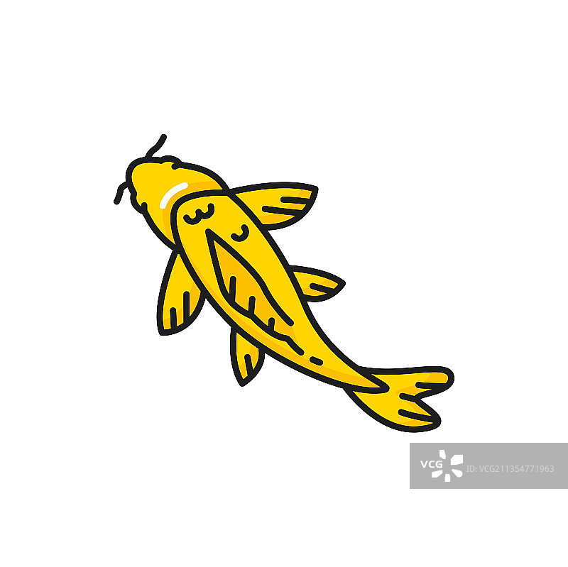 中国鲤鱼传统东方鱼线条图标图片素材