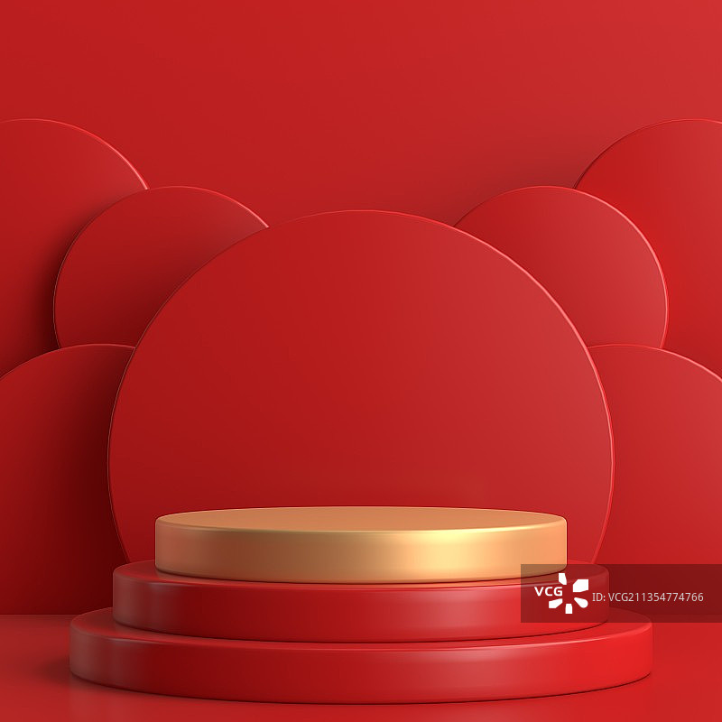 红色立体空间背景图片素材