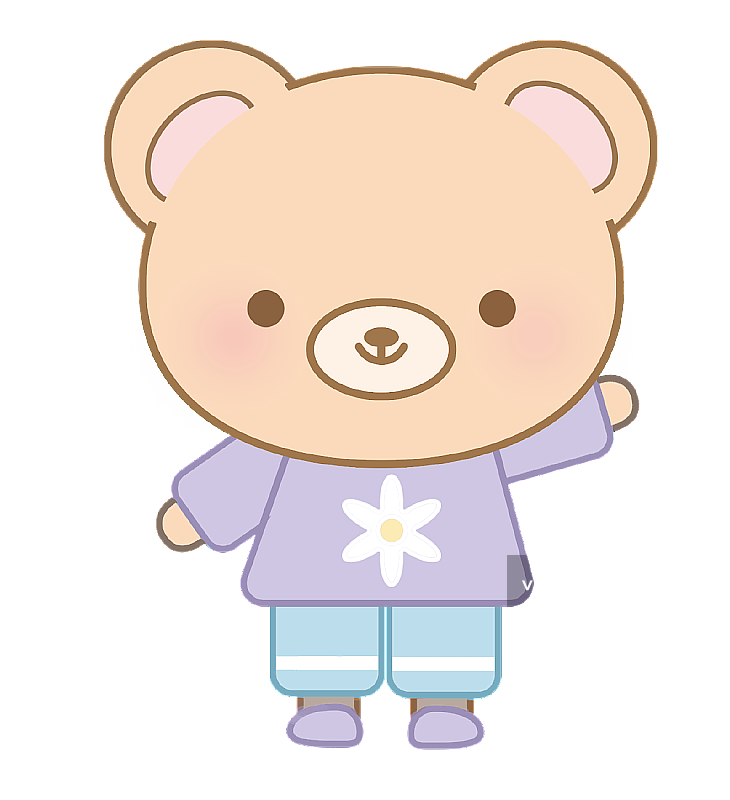 可爱手绘简约插画涂鸦动物拟人小熊图片素材