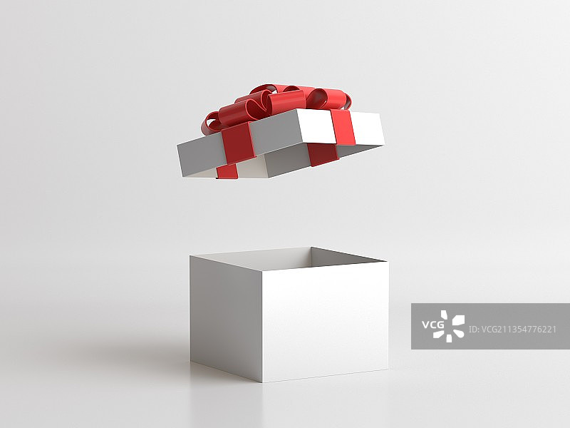3d渲染一个打开的礼盒图片素材