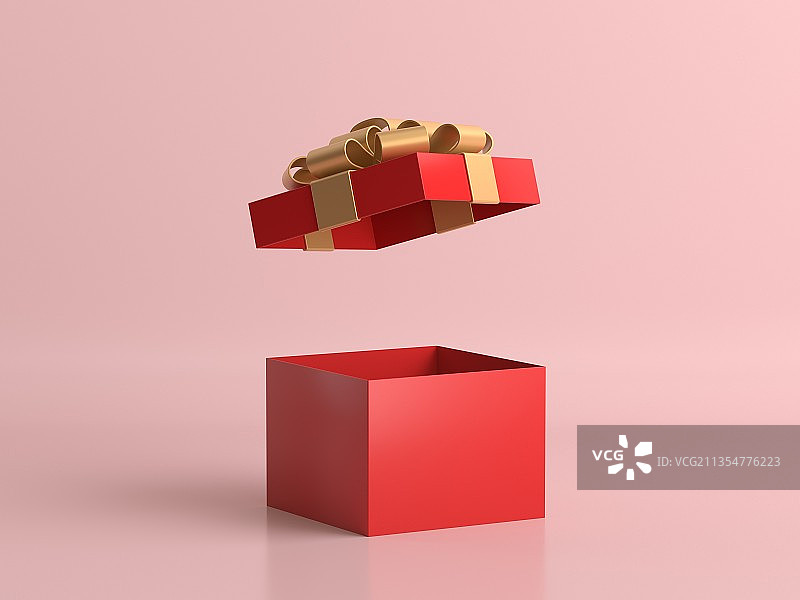 3d渲染一个打开的礼盒图片素材