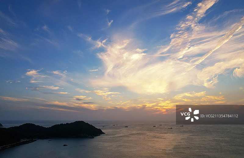 下川岛的晚霞（航拍)图片素材