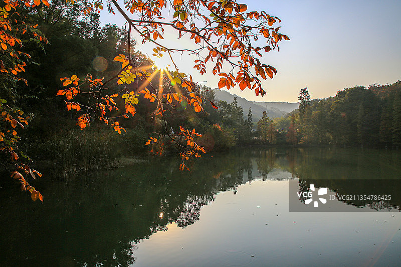 航拍襄阳古隆中风景区风光图片素材
