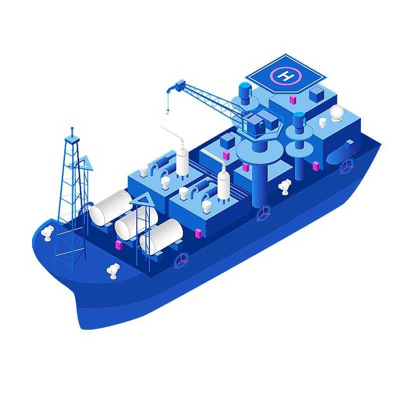 FPSO浮式生产储油船-蓝色图片素材