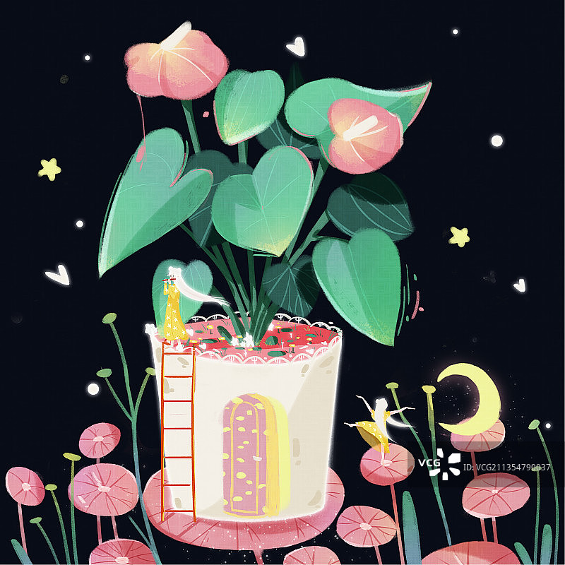 梦幻盆栽和精灵图片素材