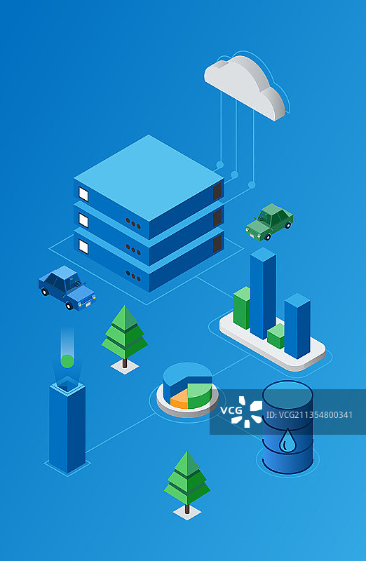 2.5D数字化技术云服务图片素材