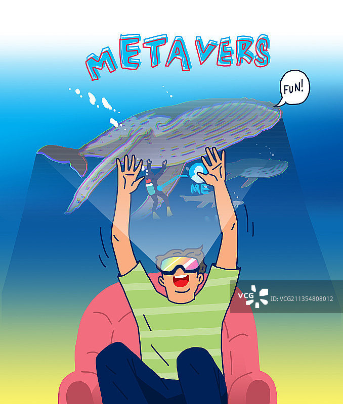 元宇宙虚拟现实抽象MZ世代插画图片素材
