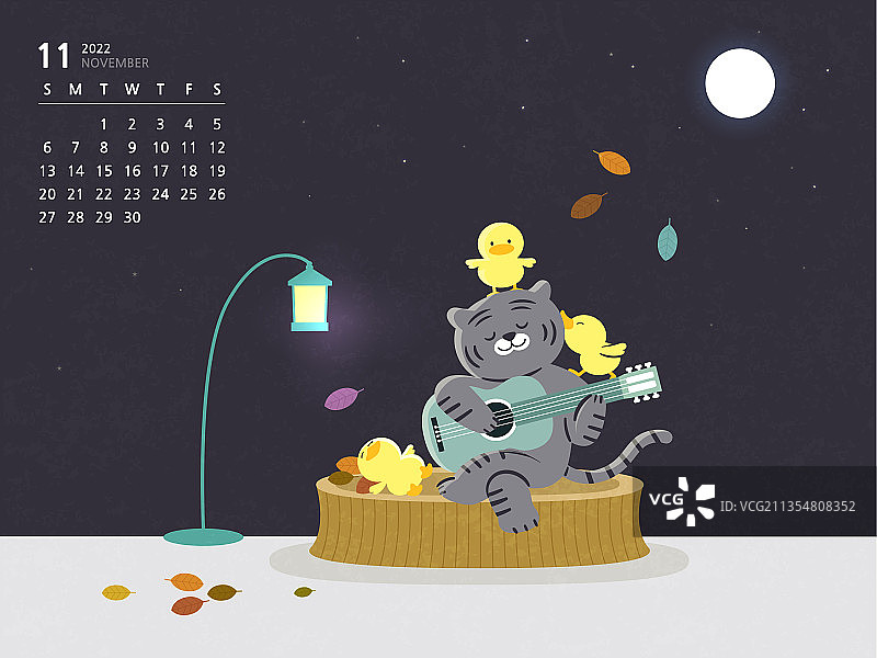2022虎年黑虎日历图片素材