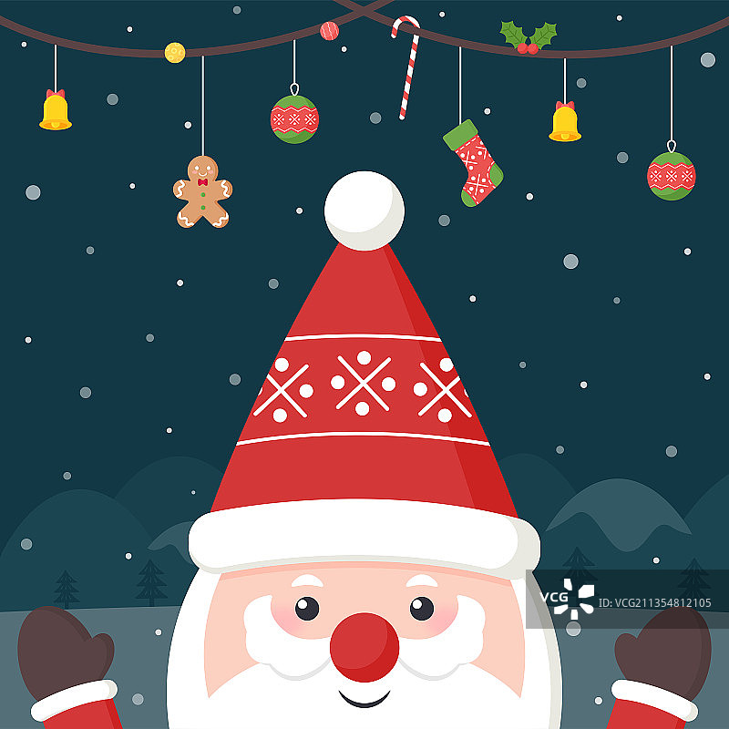 卡通圣诞节创意圣诞老人圣诞节装饰插画图片素材