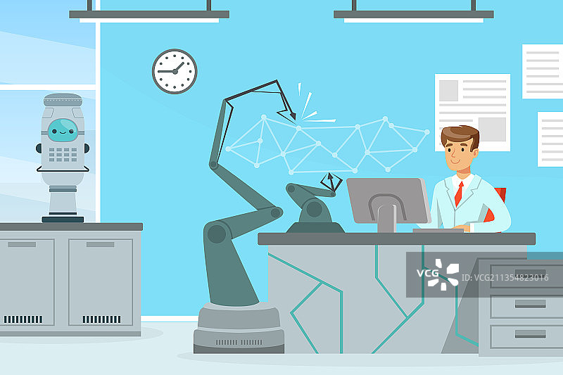 男人科学家进行实验图片素材