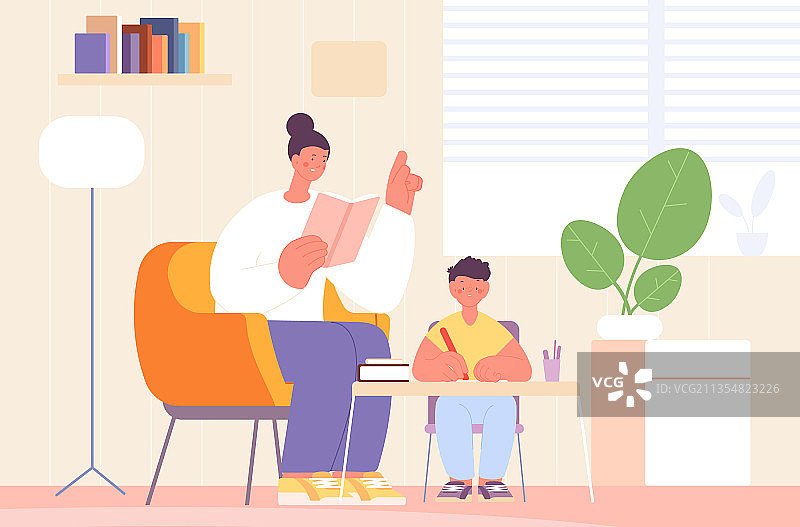 父母在家兴奋地进行家庭教育图片素材