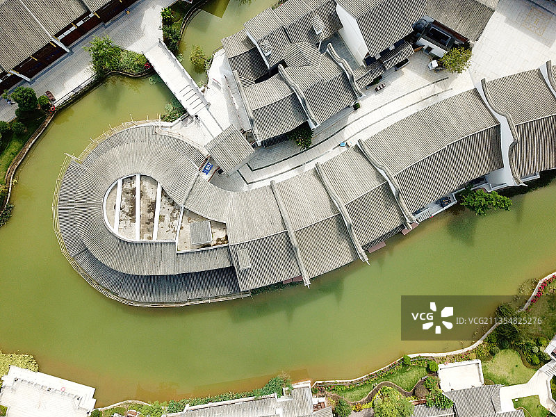 航拍角度，古建筑，正投影，鸟瞰图图片素材