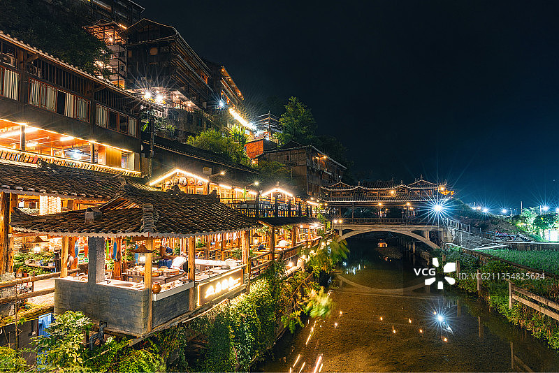 苗寨夜市图片素材