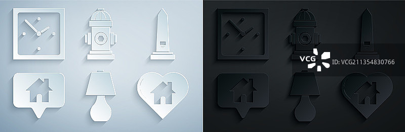 台灯华盛顿纪念碑地图指针摆件图片素材