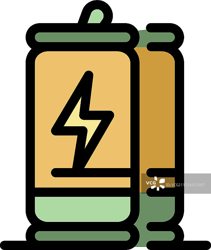 能量饮料彩色轮廓图标图片素材