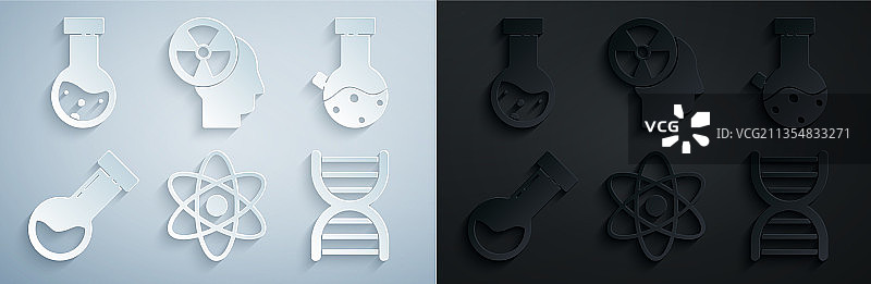 原子试管烧瓶化学DNA符号元素图片素材