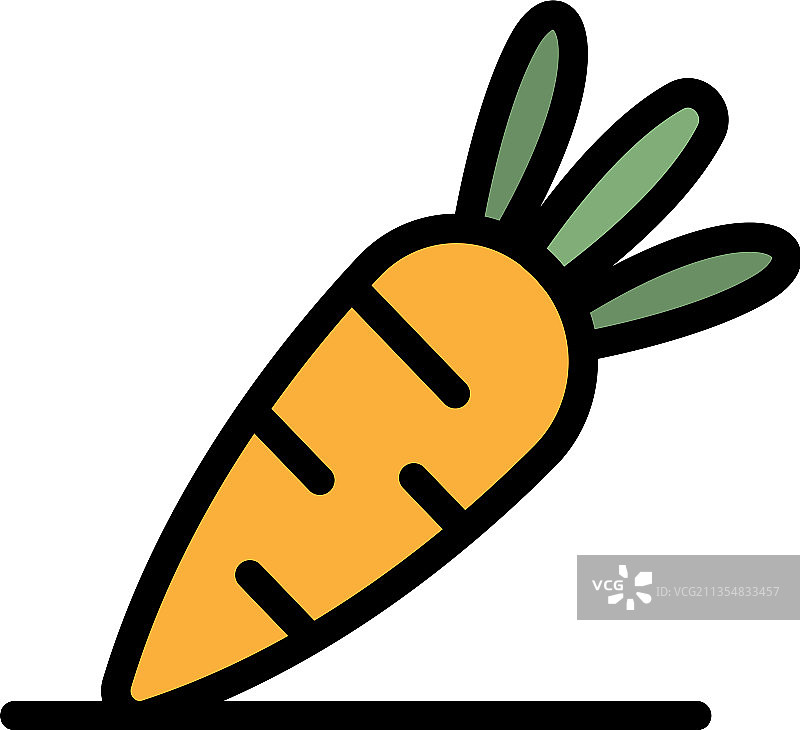 天然胡萝卜图标彩色轮廓图片素材