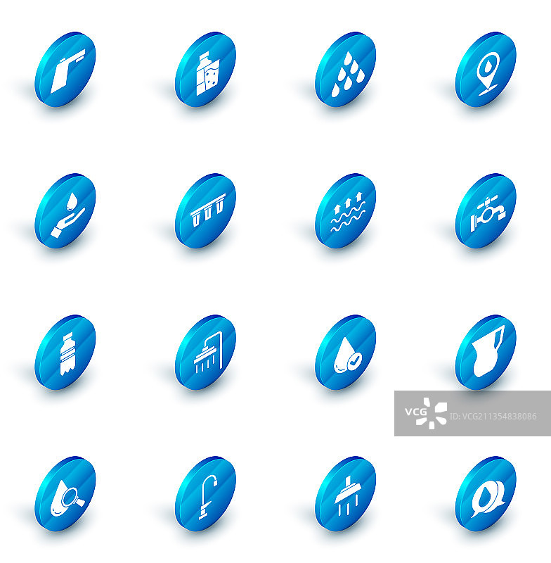 一套水瓶、玻璃杯和水滴照片图片素材