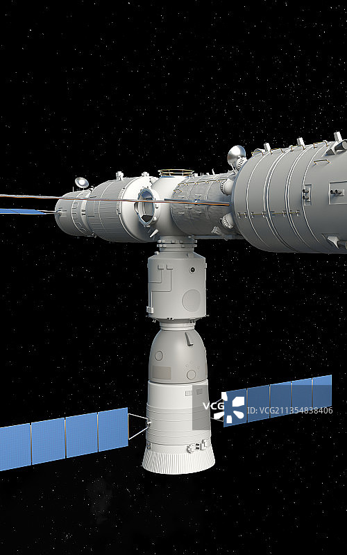 神舟十三号与天和核心舱对接，C4D软件制作图片素材