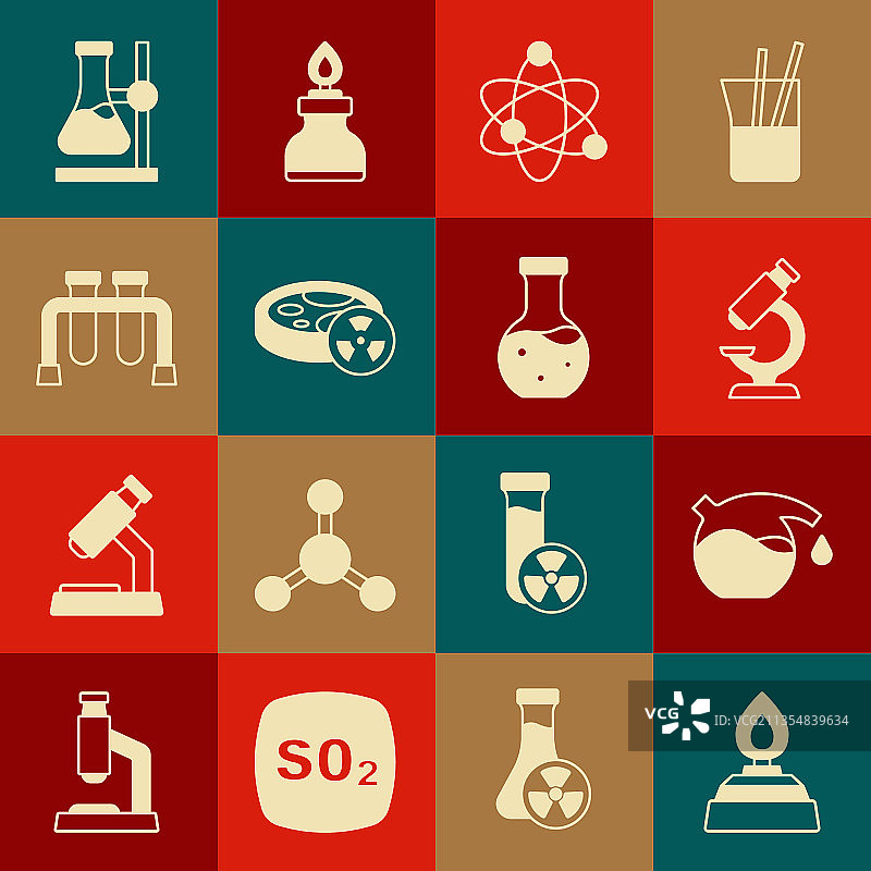 酒精或酒精喷灯试管套装图片素材