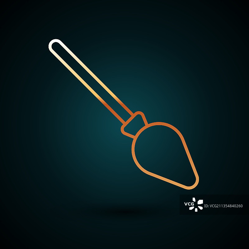 金色线条手柄扫帚图标图片素材