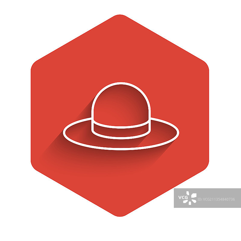 白色线条男士礼帽图标图片素材