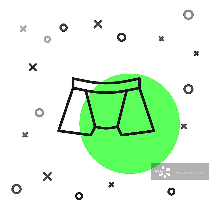 白色背景上的黑色线条男士内裤图标图片素材