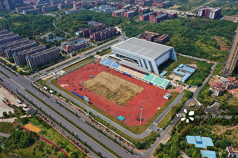 湖南省株洲市天元区地标建筑神农广场神农塔航拍图片素材