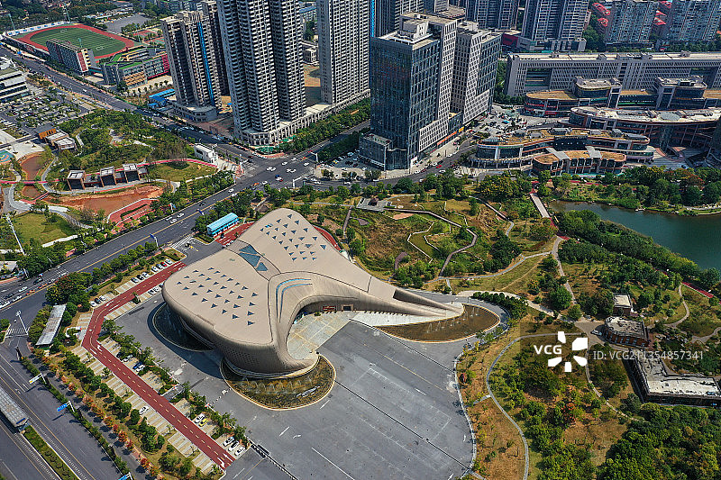 湖南省株洲市天元区株洲博物馆航拍图片素材