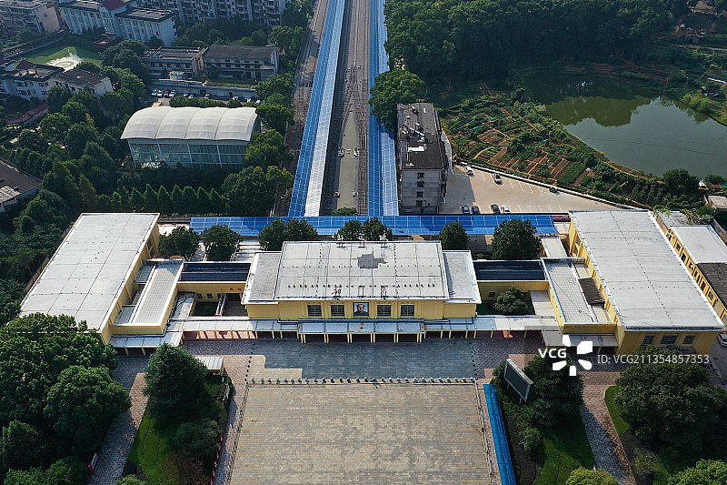湖南省湘潭市韶山火车站航拍图片素材
