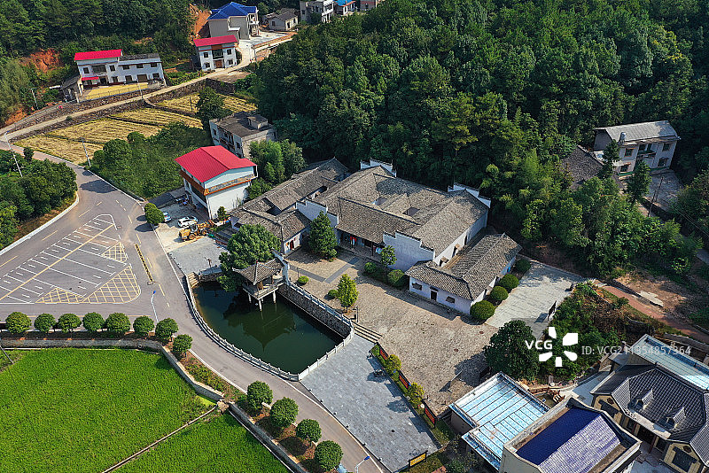 湖南省湘潭湘乡市陈赓故居大将广场航拍图片素材