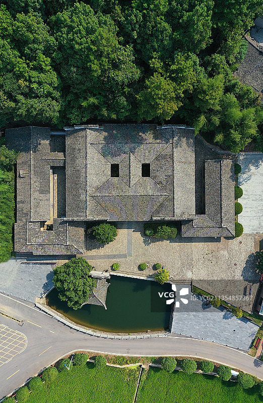 湖南省湘潭湘乡市陈赓故居大将广场航拍图片素材