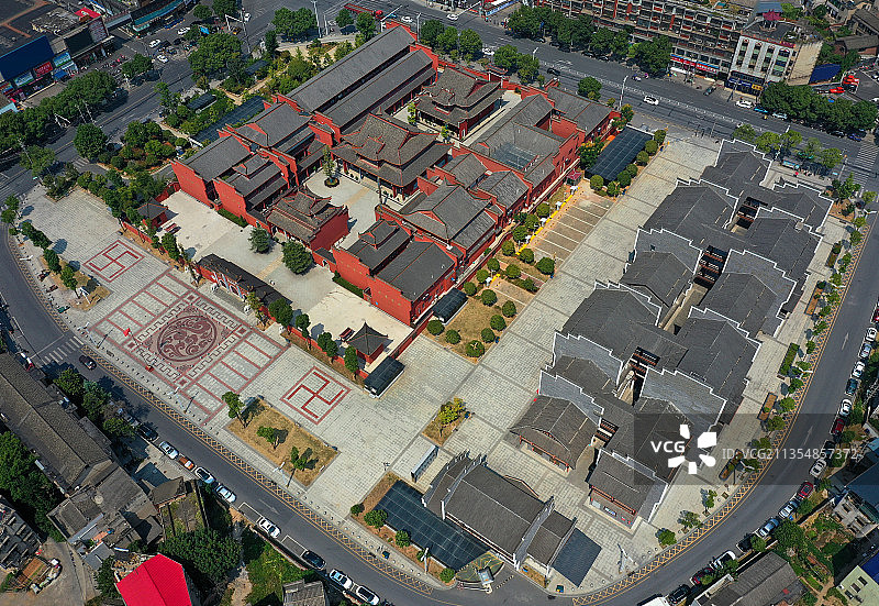 湖南省湘潭湘乡市云门寺航拍图片素材