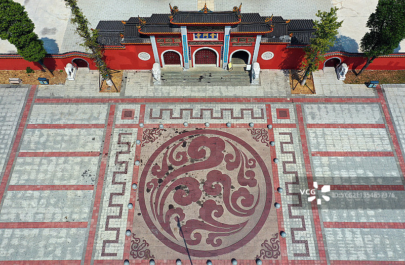 湖南省湘潭湘乡市云门寺航拍图片素材