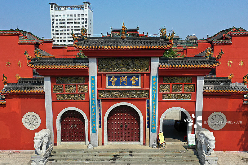 湖南省湘潭湘乡市云门寺航拍图片素材