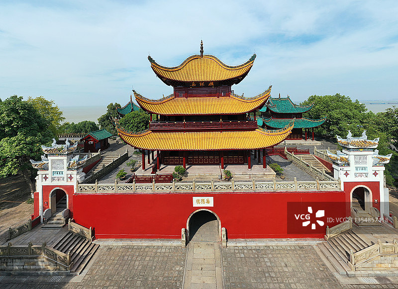 湖南省岳阳市国家重点风景名胜岳阳楼景区航拍图片素材