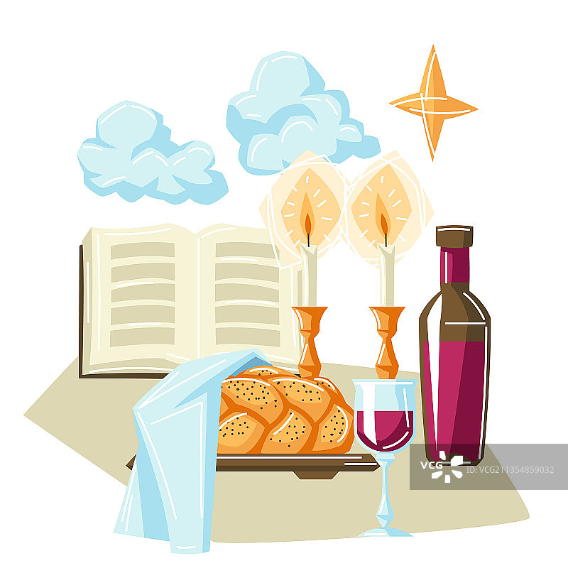 安息日问候背景与宗教物品图片素材