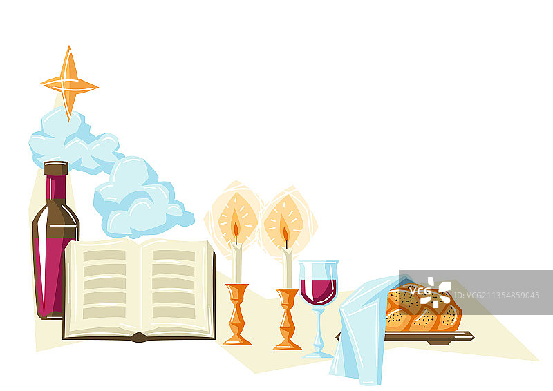 安息日问候背景与宗教物品图片素材