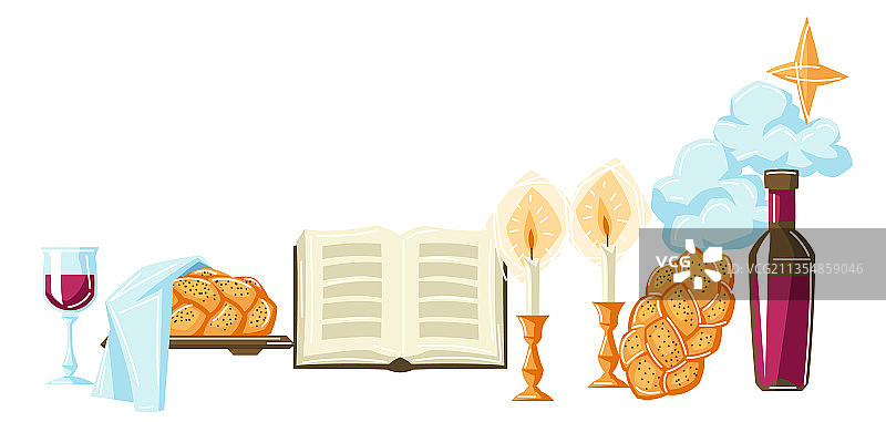 安息日问候背景与宗教物品图片素材