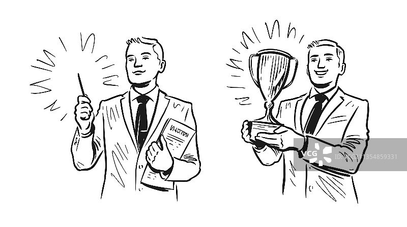 素描风格的商人图片素材