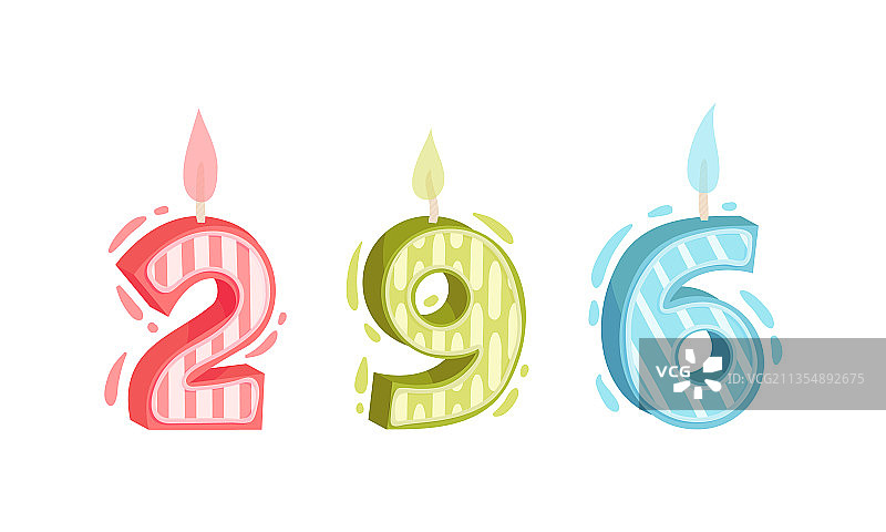 两根数字9和6的生日蜡烛周年纪念套装图片素材