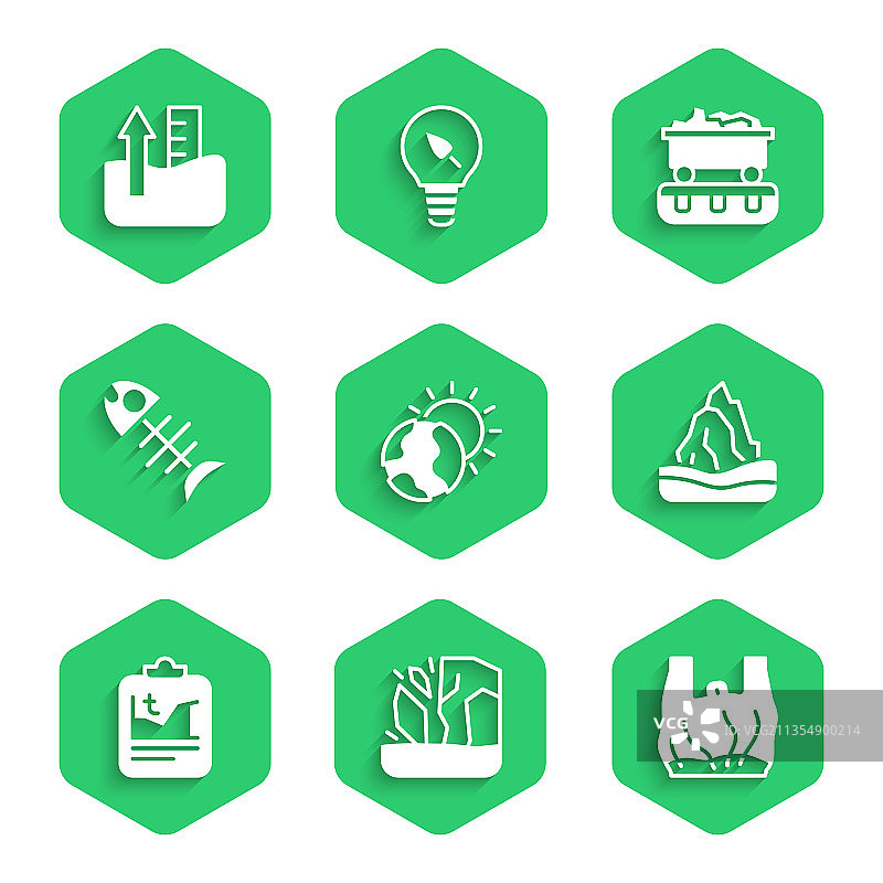 全球变暖、冰川融化，对…说不组合图片素材