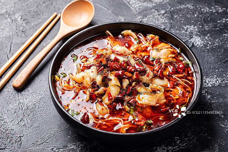 香辣沸腾鱼水煮鱼片图片素材