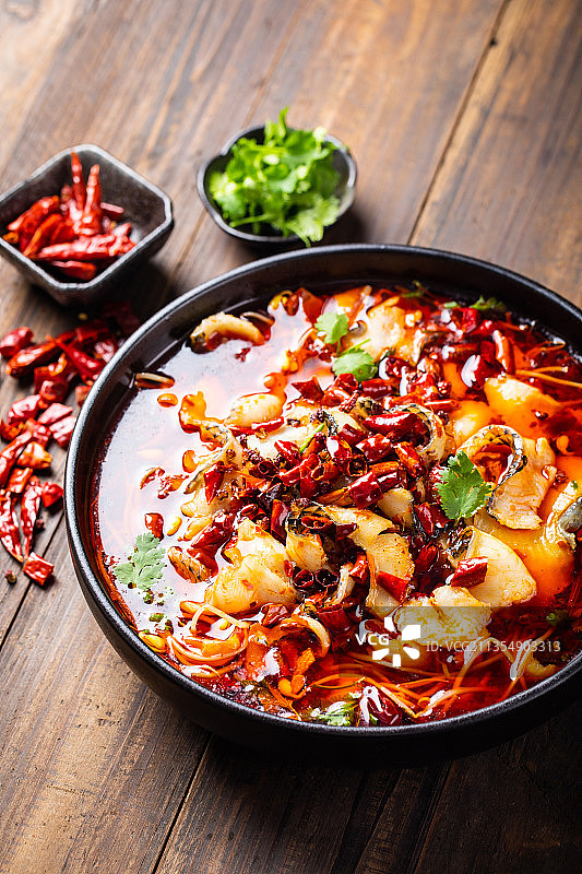 香辣沸腾鱼水煮鱼片图片素材