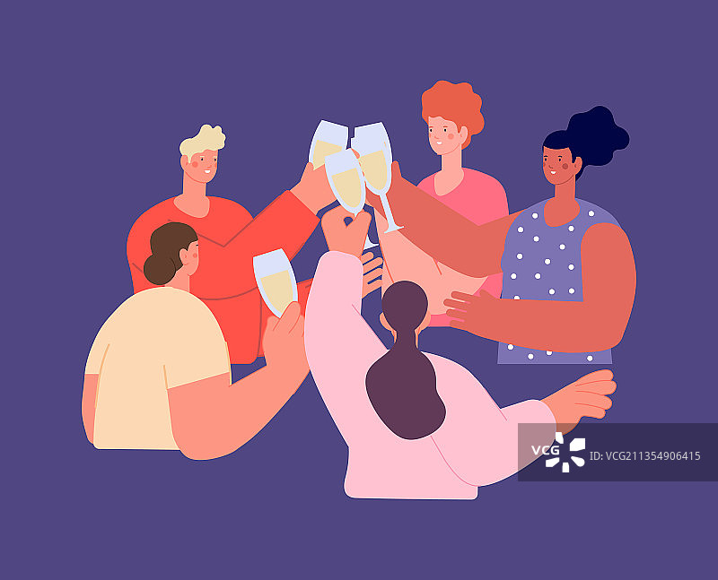 朋友们举杯庆祝图片素材