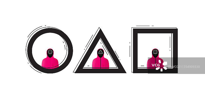 《鱿鱼游戏》logo设计，圆形三角形图片素材