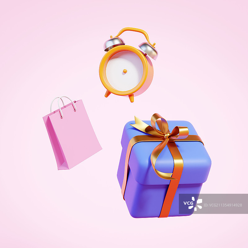 三维卡通购物活动素材组合图片素材