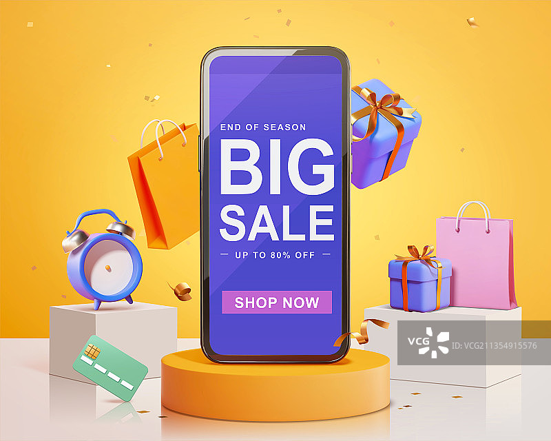 三维手机展台促销活动模板图片素材