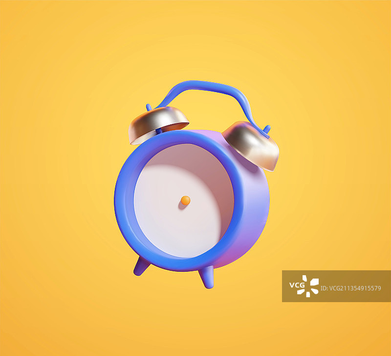 紫色空白闹钟三维素材图片素材