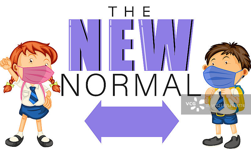 学生保持社交距离的新常态图片素材